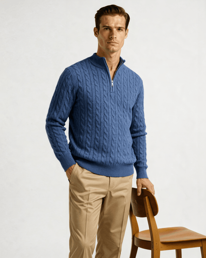 100% Cashmere Woven Half Zip - BalanceWalk