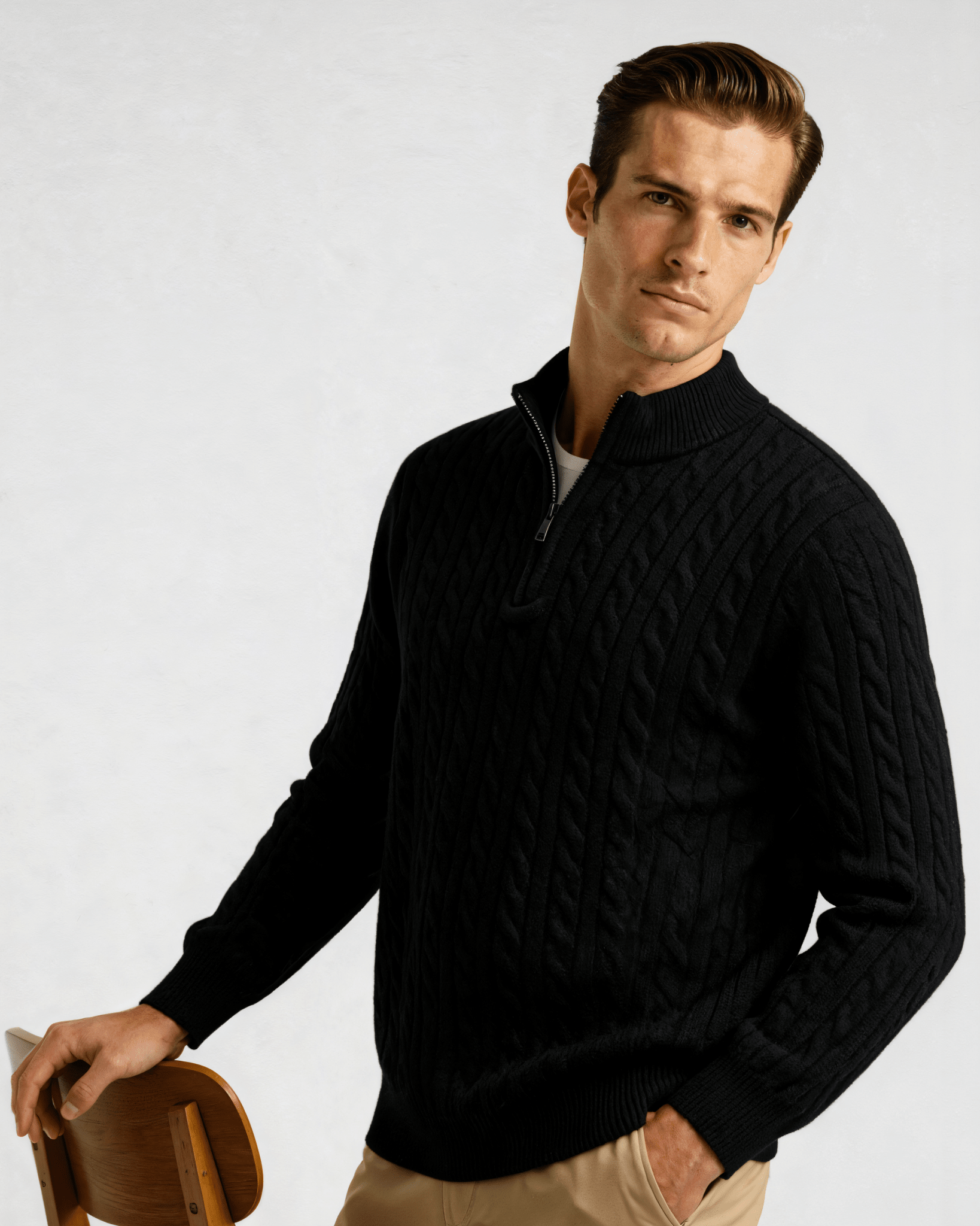 100% Cashmere Woven Half Zip - BalanceWalk