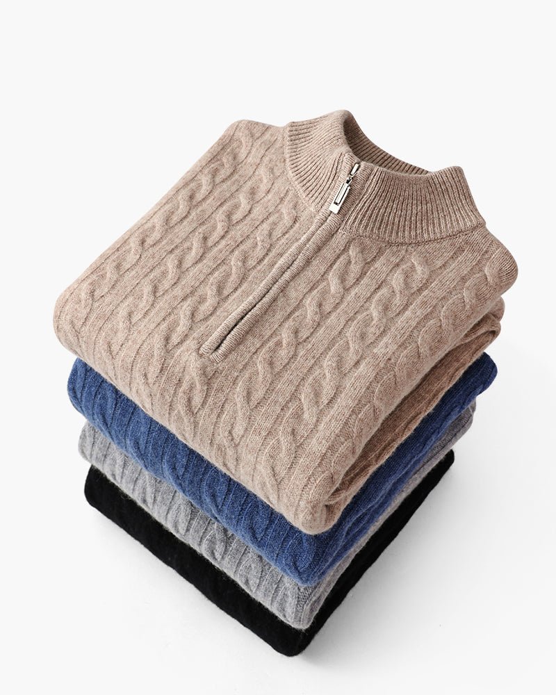 100% Cashmere Woven Half Zip - BalanceWalk