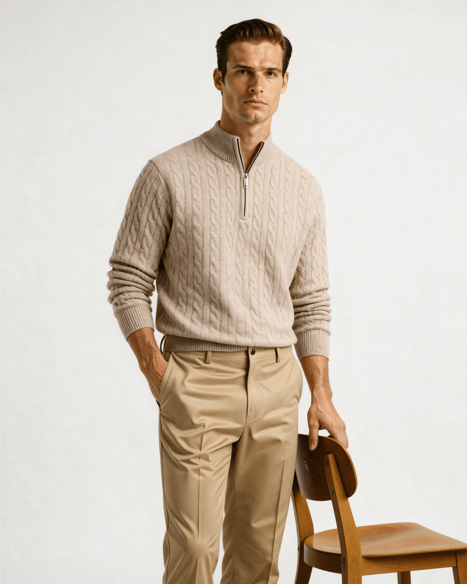 100% Cashmere Woven Half Zip - BalanceWalk