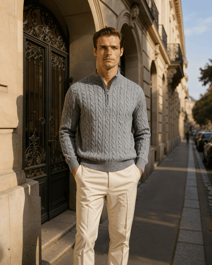100% Cashmere Woven Half Zip - BalanceWalk