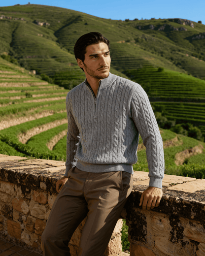 100% Cashmere Woven Half Zip - BalanceWalk