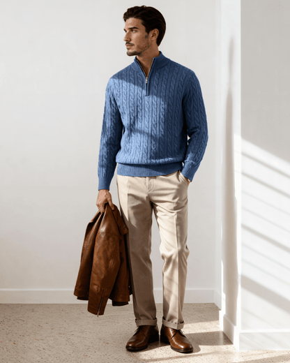 100% Cashmere Woven Half Zip - BalanceWalk