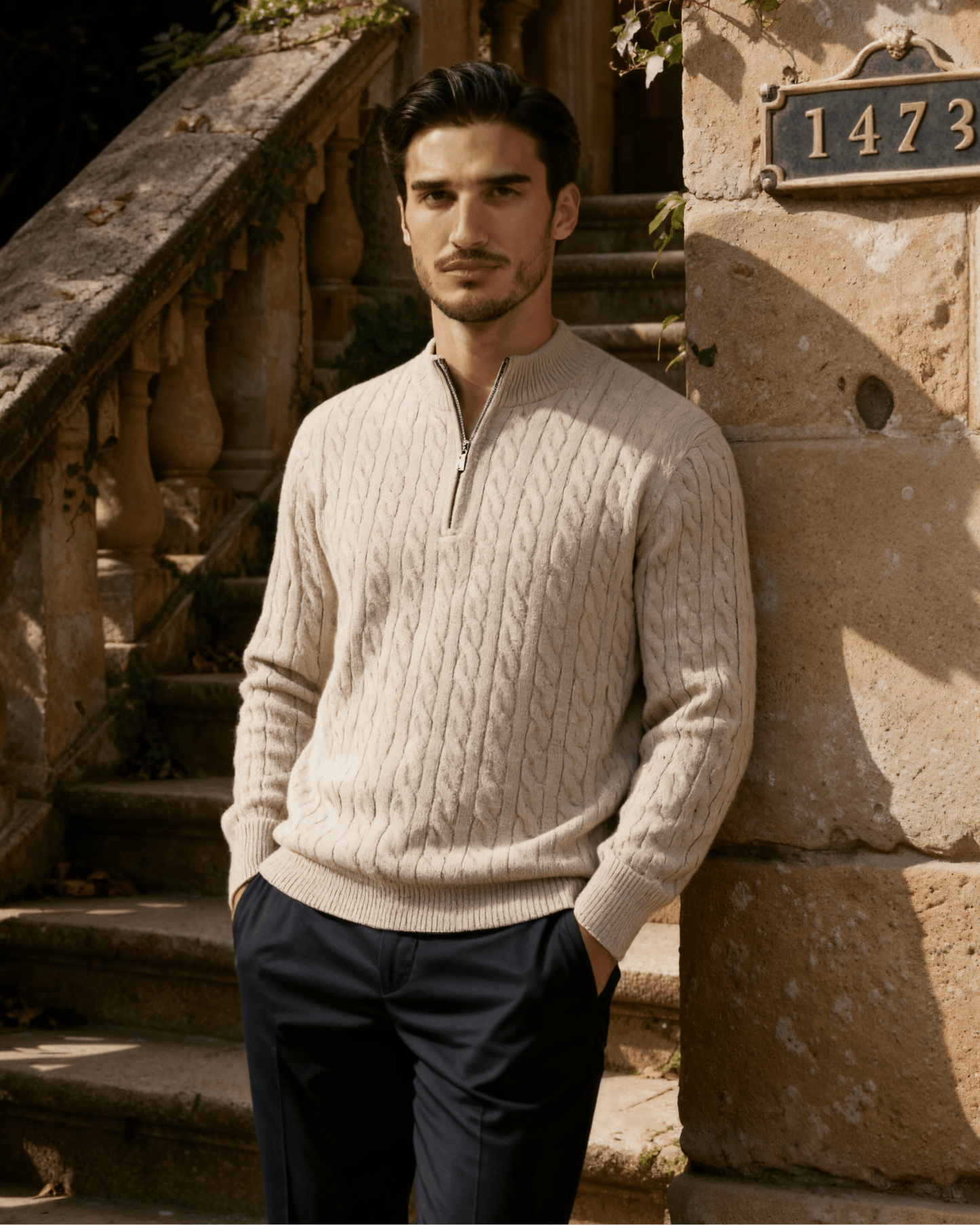 100% Cashmere Woven Half Zip - BalanceWalk