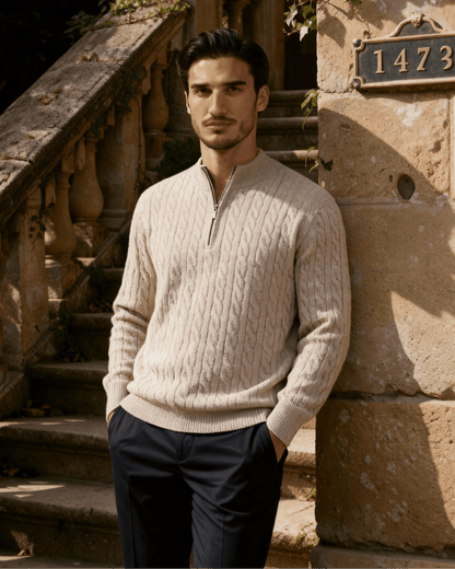 100% Cashmere Woven Half Zip - BalanceWalk