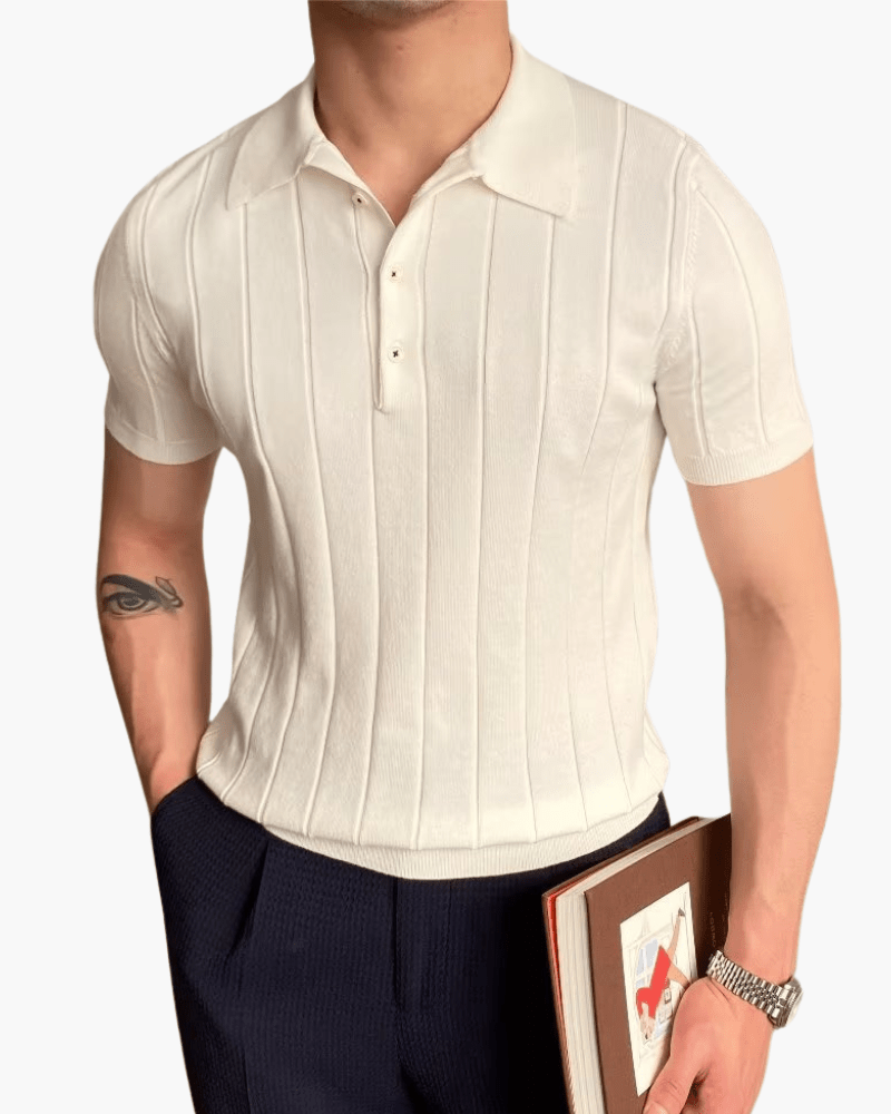 Cannes Ribbed Cotton Polo - BalanceWalk