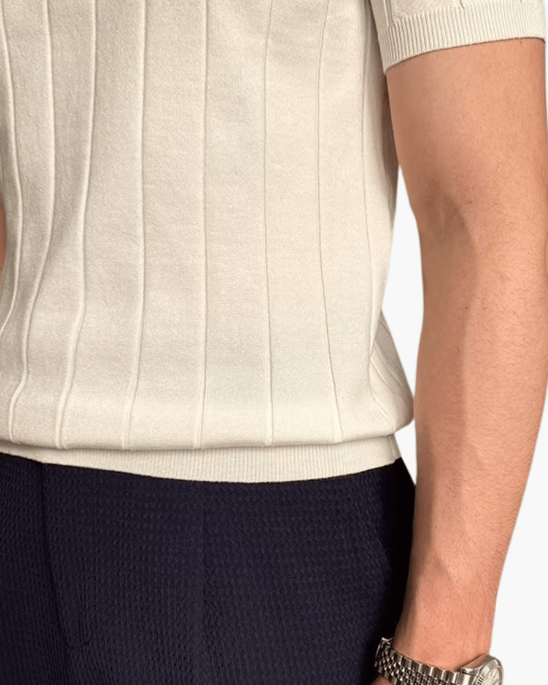 Cannes Ribbed Cotton Polo - BalanceWalk