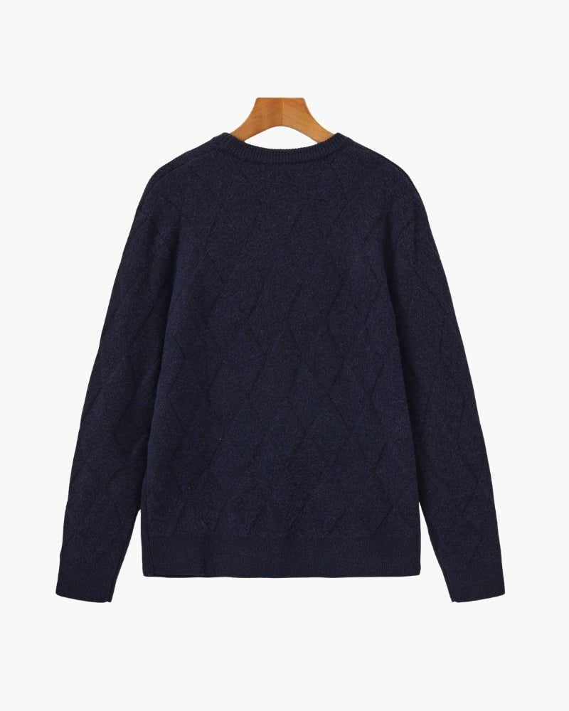 Diamond Knit Crewneck Sweater - BalanceWalk