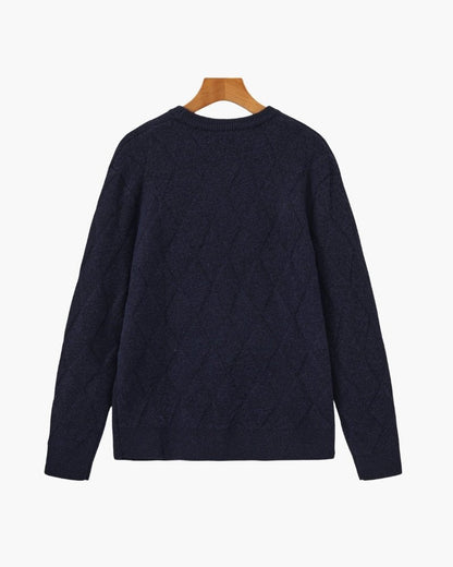 Diamond Knit Crewneck Sweater - BalanceWalk