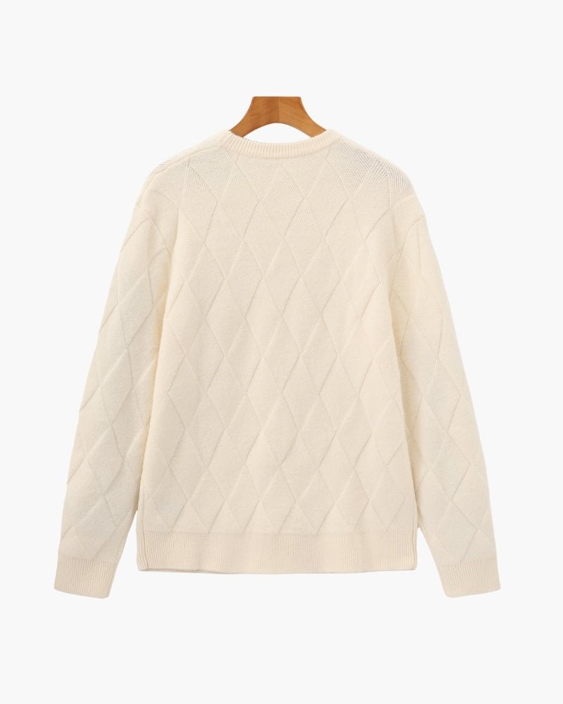 Diamond Knit Crewneck Sweater - BalanceWalk