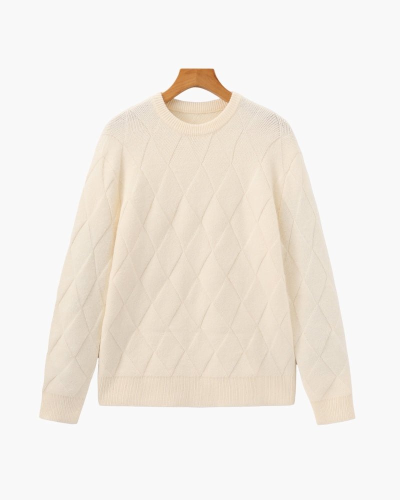 Diamond Knit Crewneck Sweater - BalanceWalk