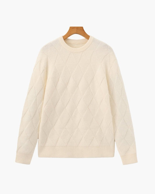 Diamond Knit Crewneck Sweater - BalanceWalk