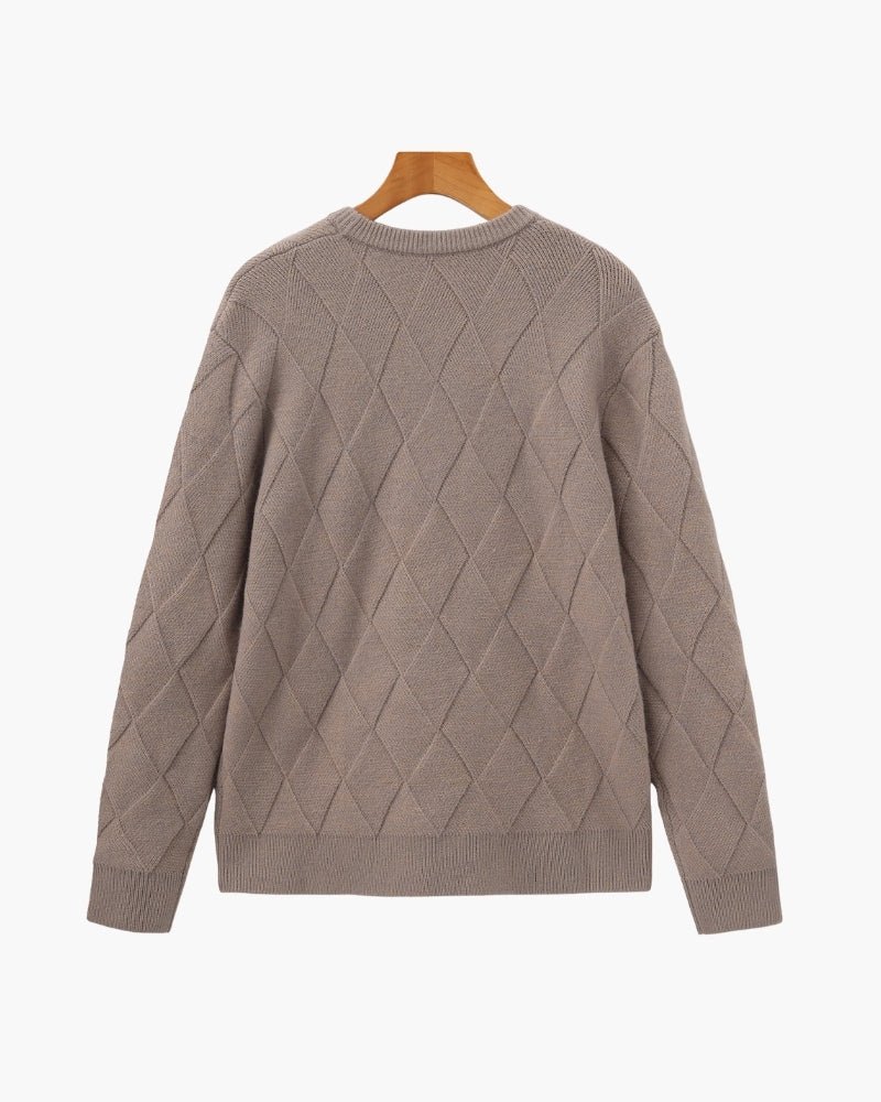 Diamond Knit Crewneck Sweater - BalanceWalk
