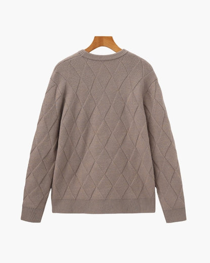 Diamond Knit Crewneck Sweater - BalanceWalk