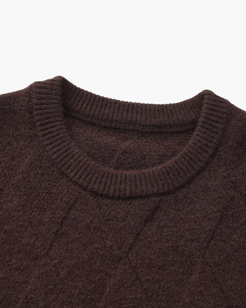 Diamond Knit Crewneck Sweater - BalanceWalk