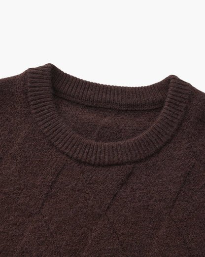 Diamond Knit Crewneck Sweater - BalanceWalk