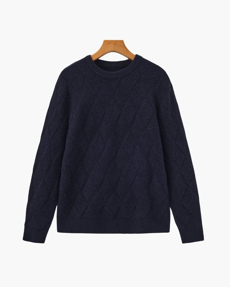 Diamond Knit Crewneck Sweater - BalanceWalk