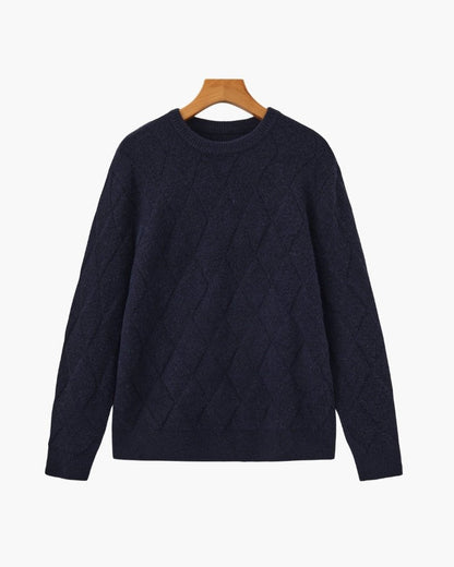 Diamond Knit Crewneck Sweater - BalanceWalk
