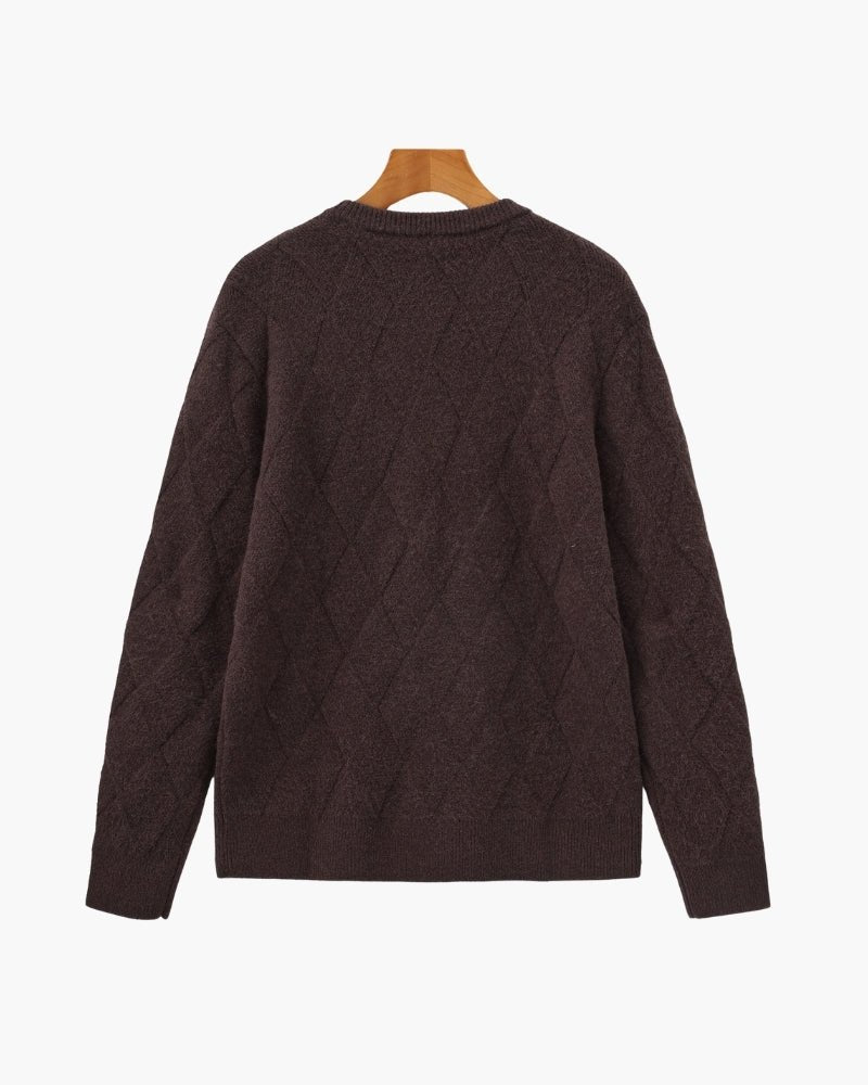 Diamond Knit Crewneck Sweater - BalanceWalk