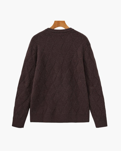 Diamond Knit Crewneck Sweater - BalanceWalk