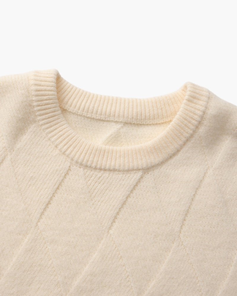 Diamond Knit Crewneck Sweater - BalanceWalk