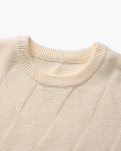 Diamond Knit Crewneck Sweater - BalanceWalk