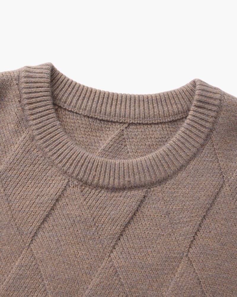Diamond Knit Crewneck Sweater - BalanceWalk