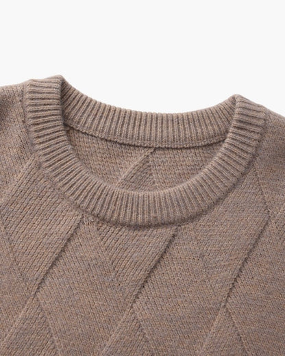 Diamond Knit Crewneck Sweater - BalanceWalk