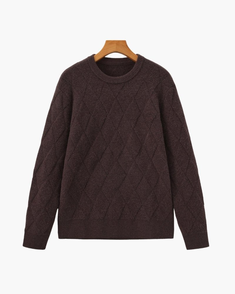 Diamond Knit Crewneck Sweater - BalanceWalk