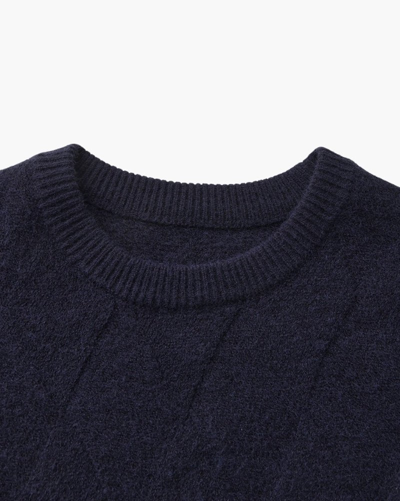 Diamond Knit Crewneck Sweater - BalanceWalk