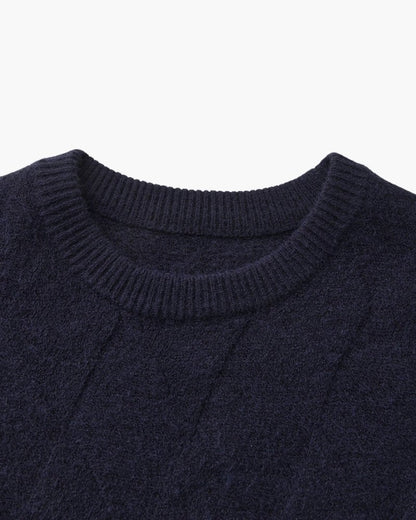 Diamond Knit Crewneck Sweater - BalanceWalk