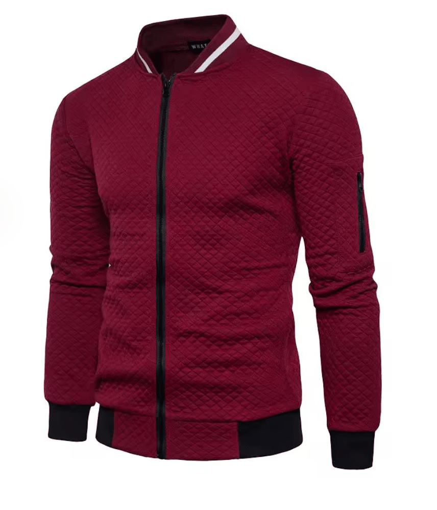 Men’s Quilted Zip - Up Jacket with Ribbed Trim - BalanceWalk